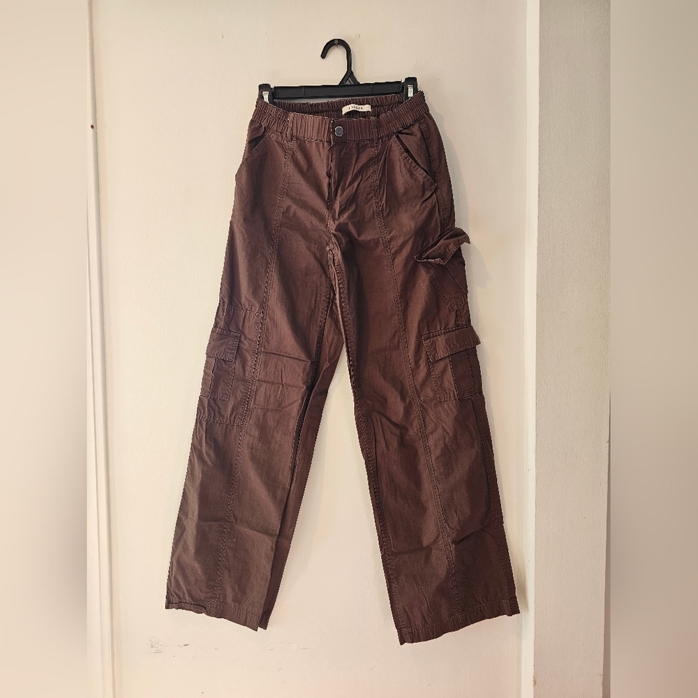 PacSun Brown Cargo Pants Wide Leg Low Rise Size XS - Picture 2 of 6